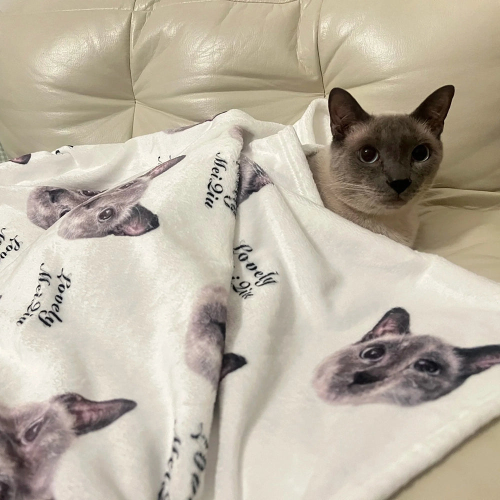 Custom Pet Portrait Blanket