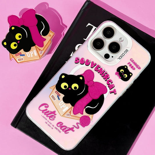 Cute Black Cat Magnetic Phone Case