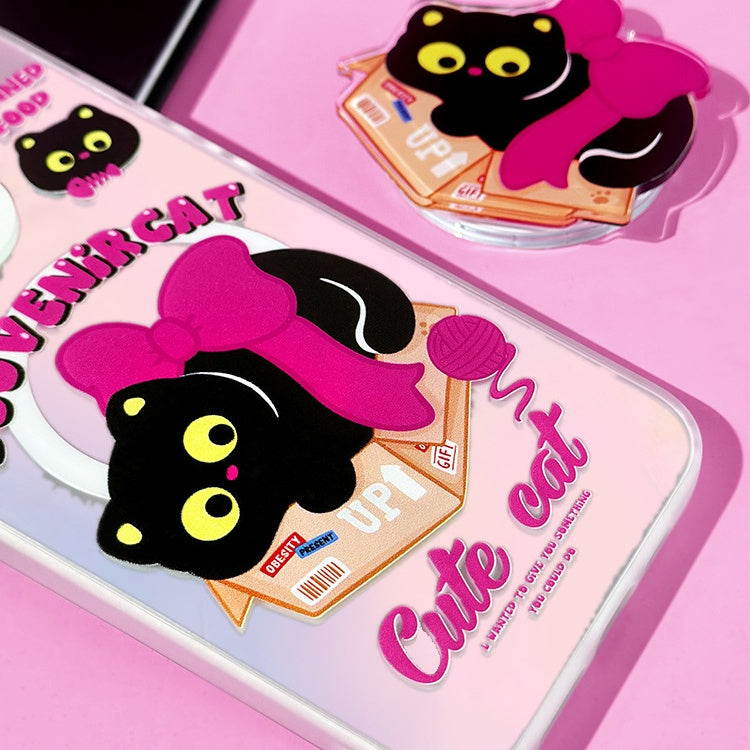 Cute Black Cat Magnetic Phone Case