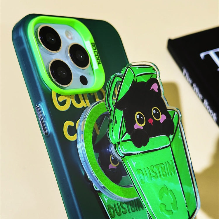 Recycling Black Kitty Magnetic Phone Case