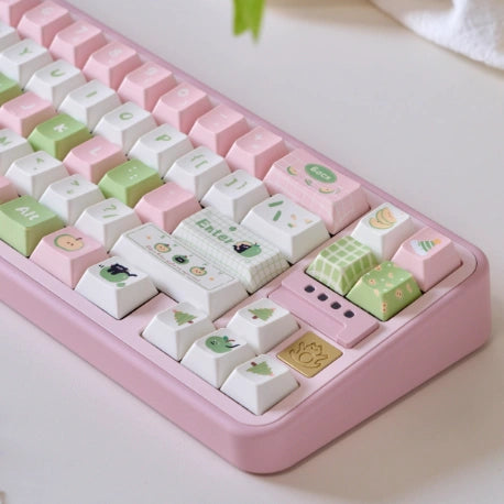 Adorable apple-inspired keycap set, perfect gift for cat lovers and gamers