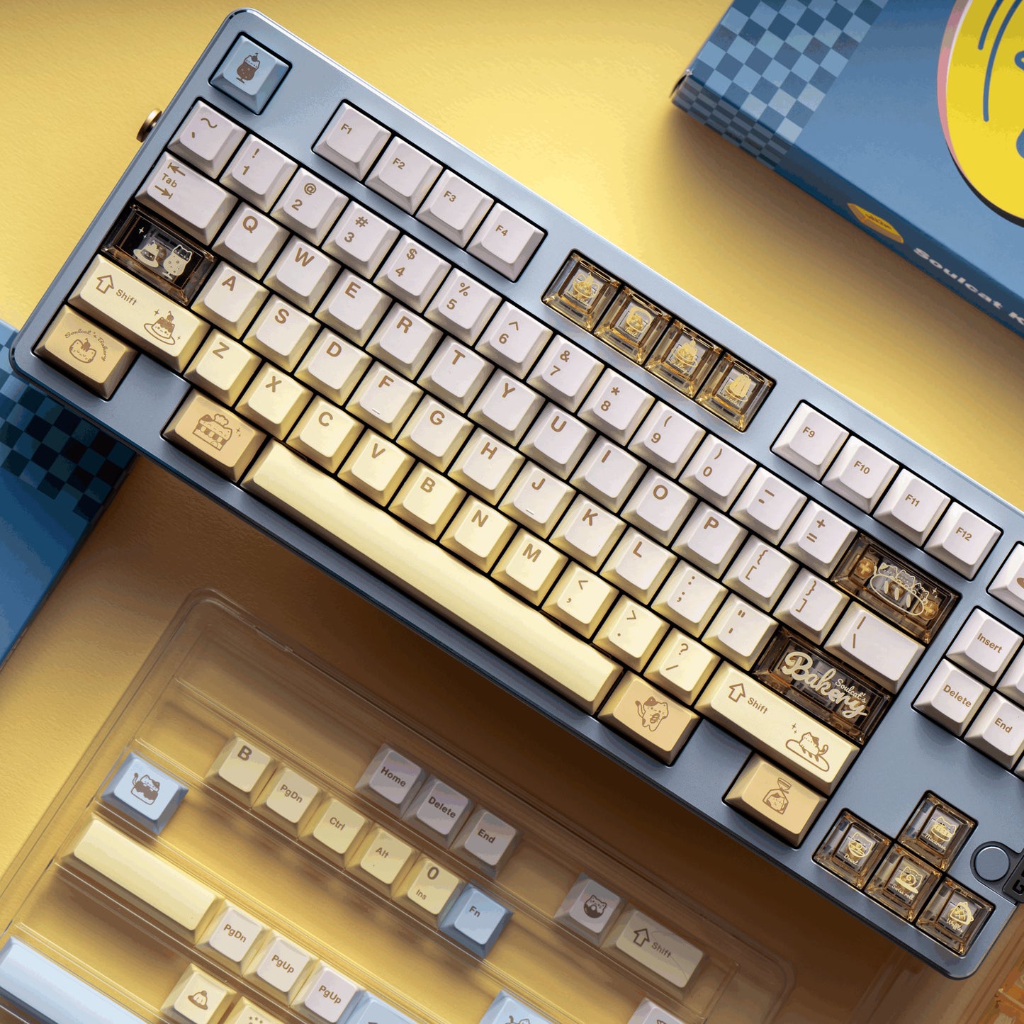 Cute and cozy baking-inspired keycap set for cat lovers and gamers