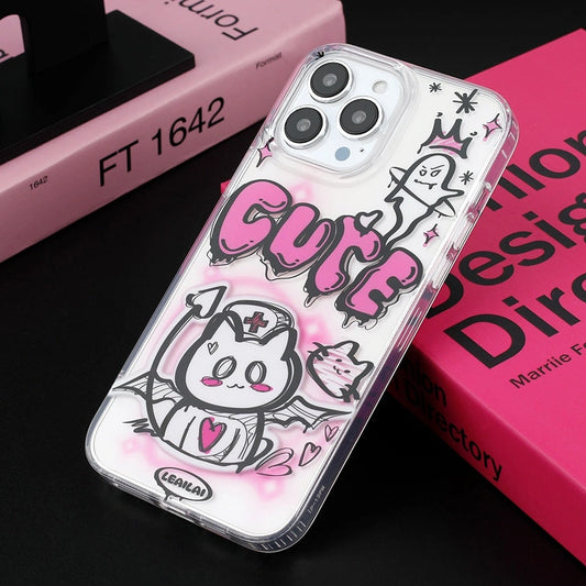 Cute meets creepy with this Ghost Nurse Kitty phone case! Embrace the gothic charm of pink and black, a must-have Halloween treat for stylish cat lovers – only from Cat Lady's Find!