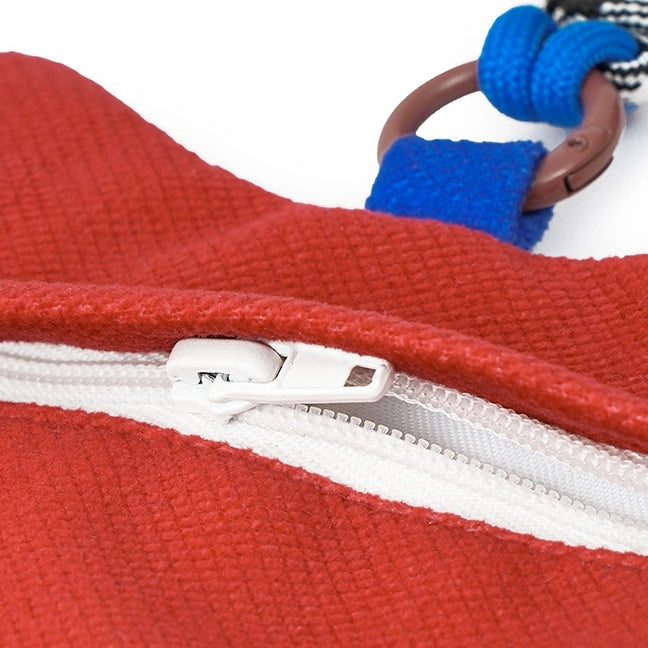 Secure metal zipper on custom cat-shaped purse for easy access to small items