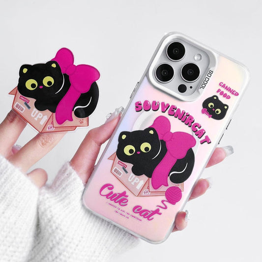 Cute Black Cat Magnetic Phone Case