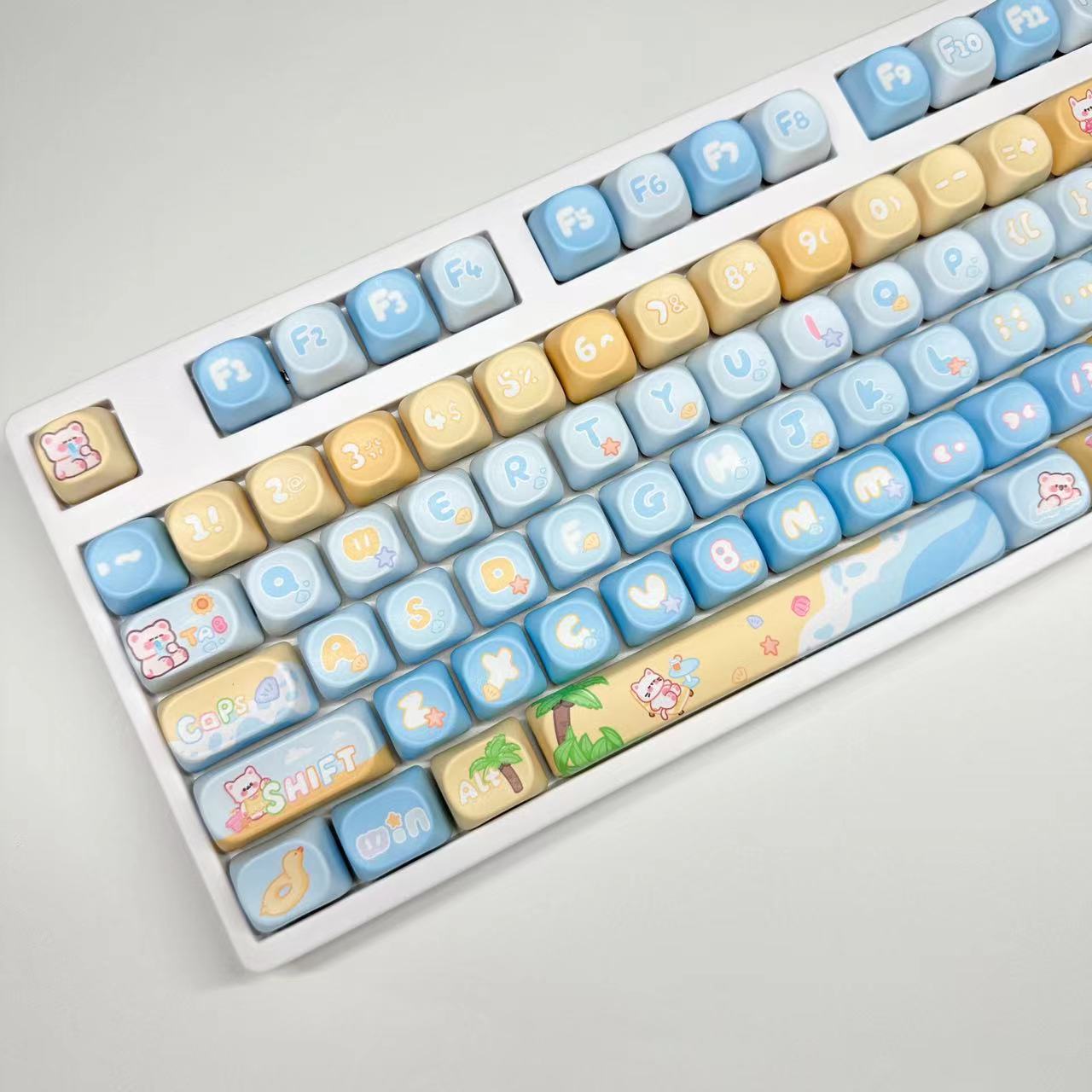 Summer Holiday Kitty Keycap Set