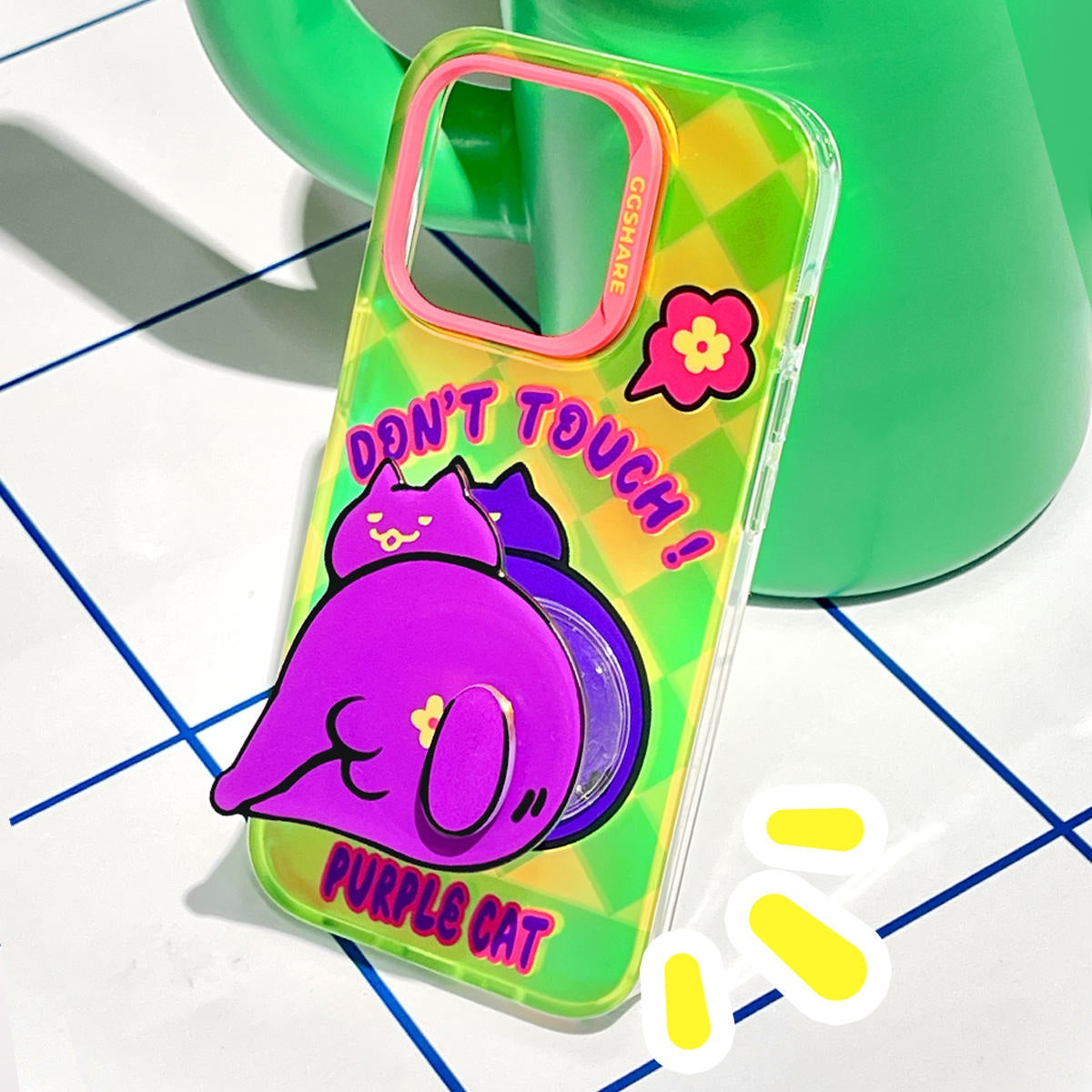 Whimsical Purple Cat Phone Case