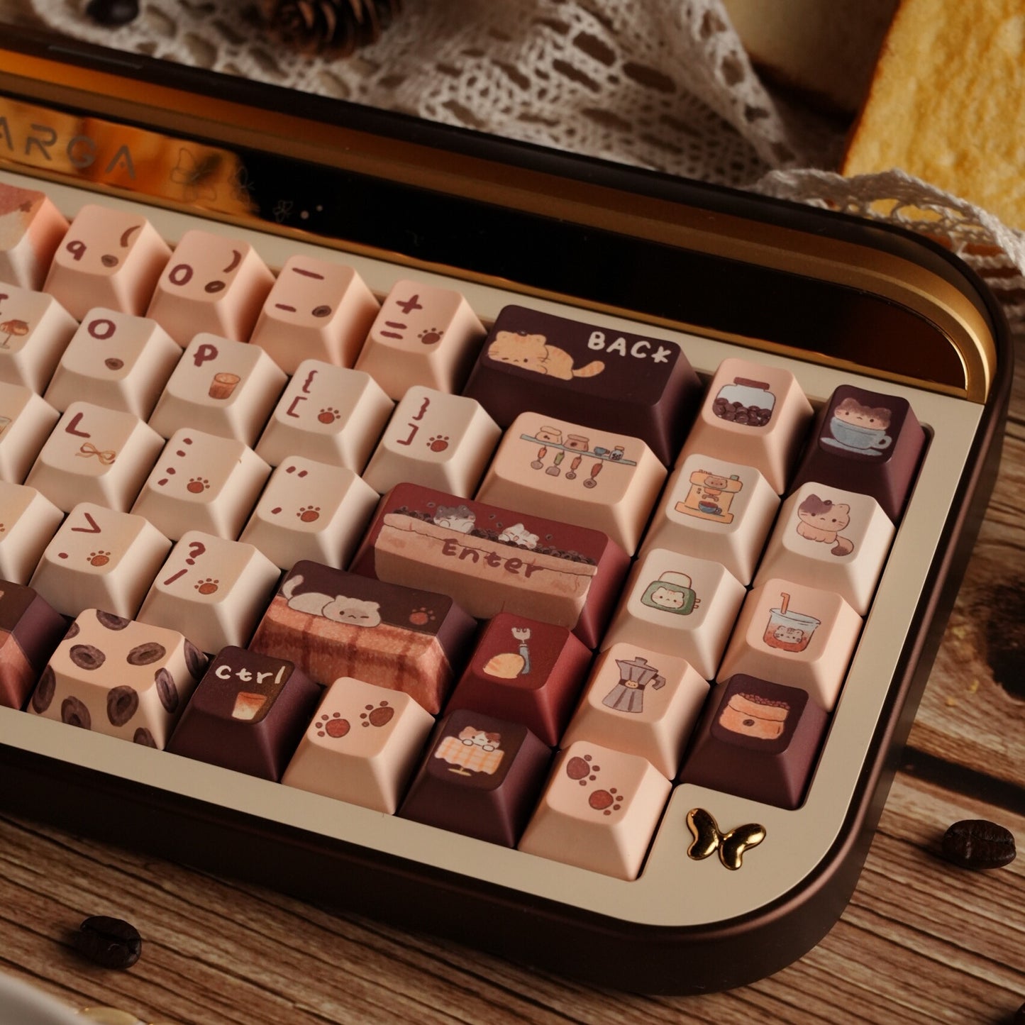 Coffee Kitty Keycap Set