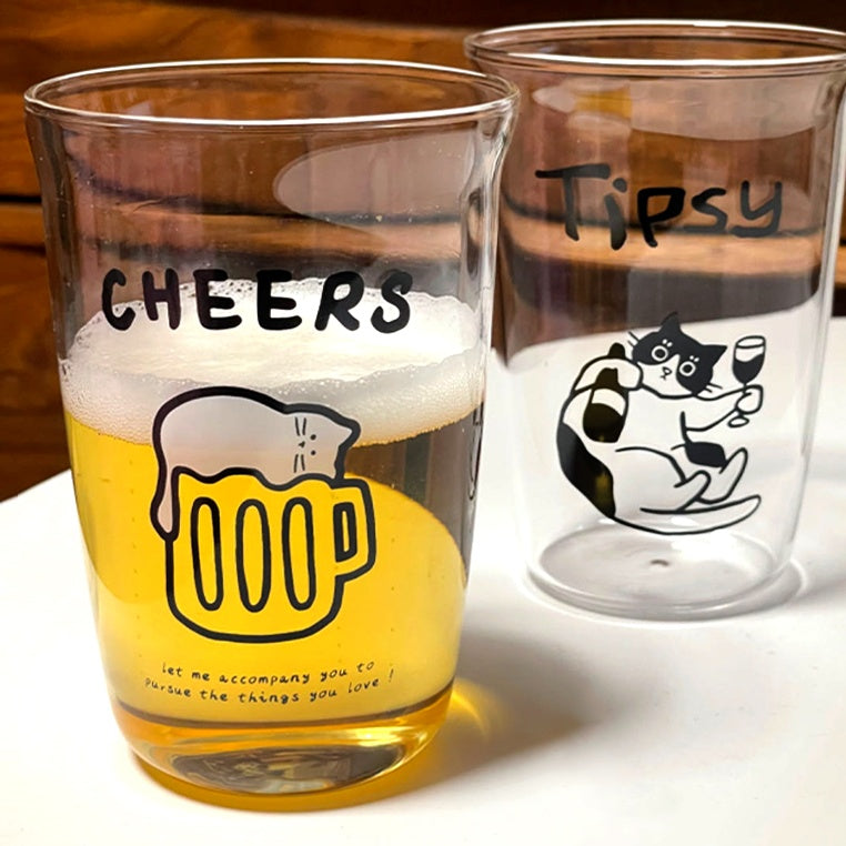 Drunk Cat Beer Glasses