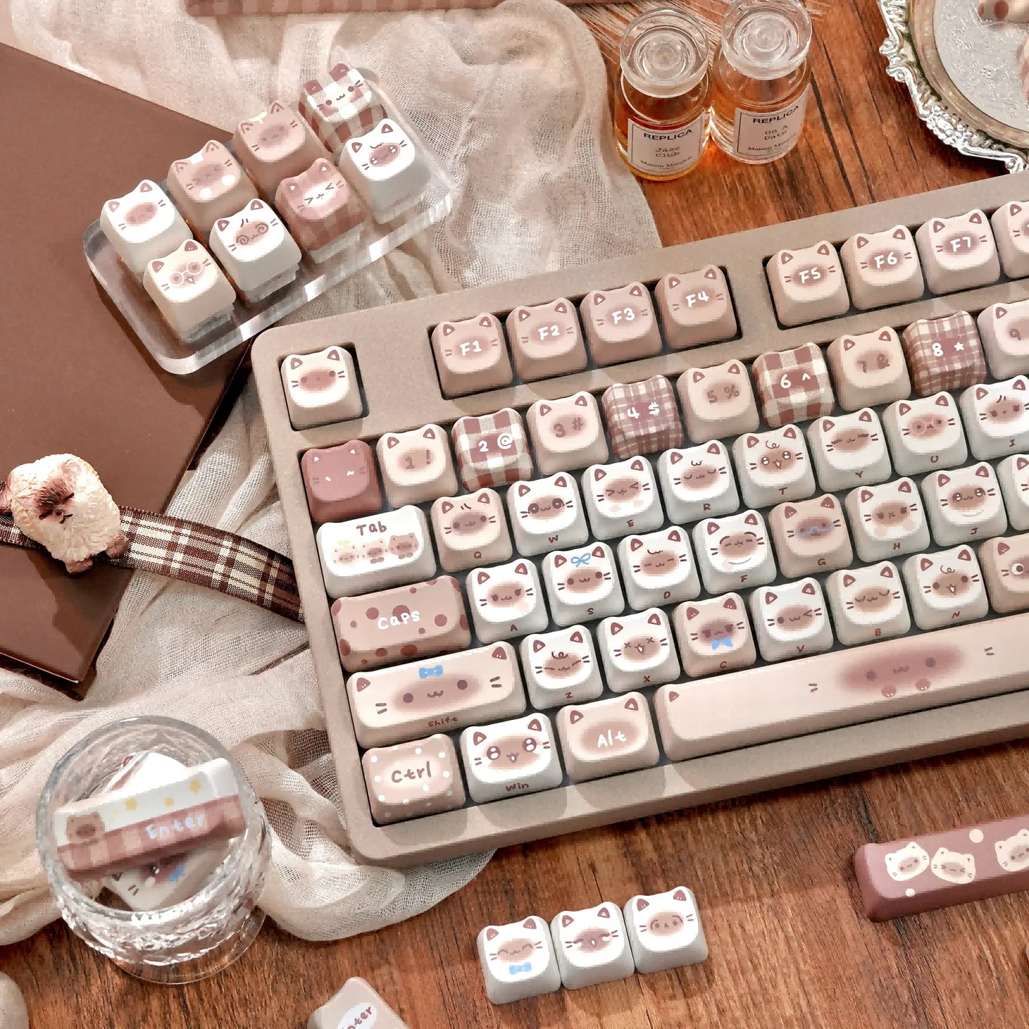 Boba Siamese Meow Keycap Set