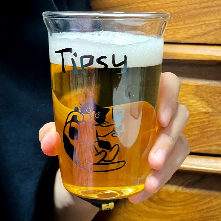 Drunk Cat Beer Glasses