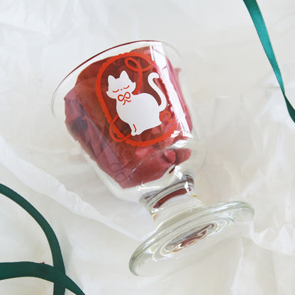 Elegant Cat Series Wine Glass, White Cat with Red Bow. Purrfect Gift Choice for your friends who has white cat