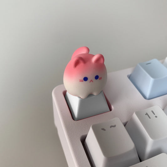 Gradient Pink Cat Mechanical Keyboard Keycap