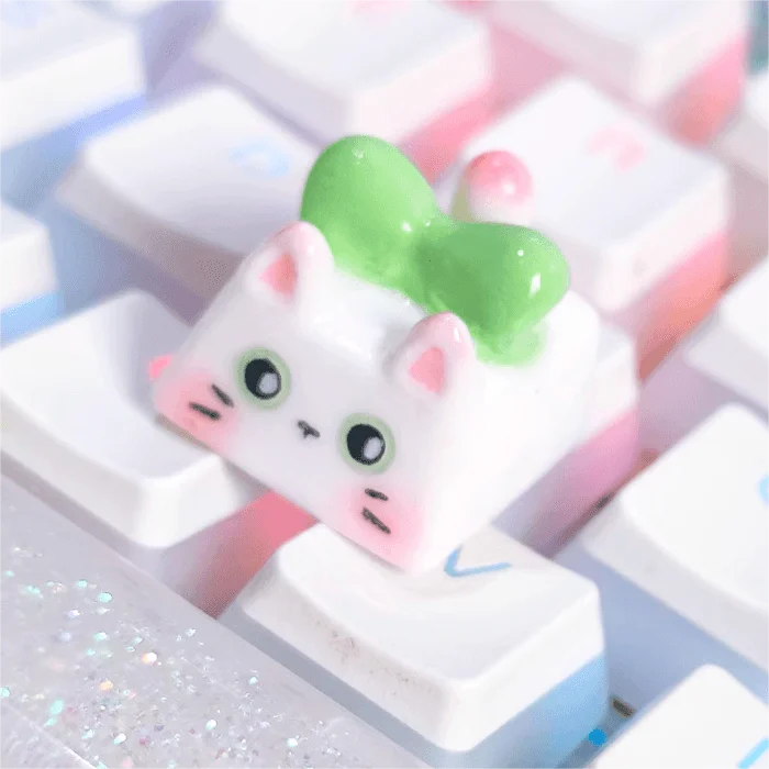 3D Printing Bow Tie Cat Mechanical Keyboard Keycap Green