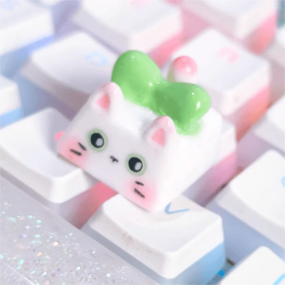 3D Printing Bow Tie Cat Mechanical Keyboard Keycap Green