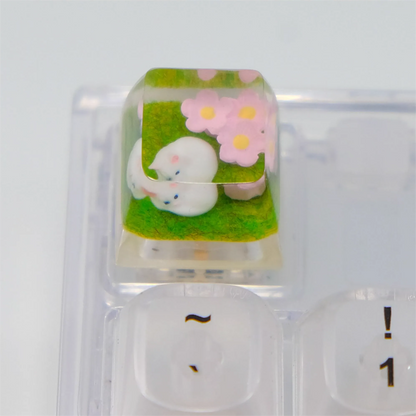 Handmade Naughty Kitty Mechanical Keyboard Keycap