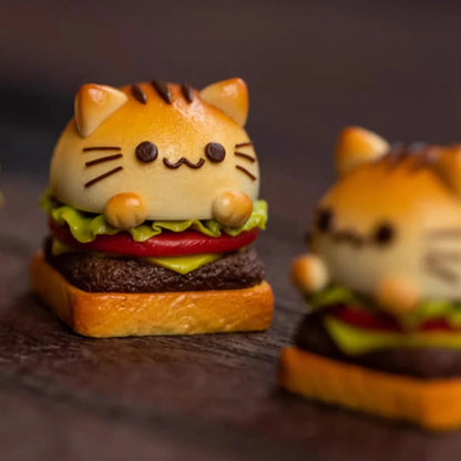 Handmade Cat Burger Mechanical Keyboard Keycap Cute Food Key Cap