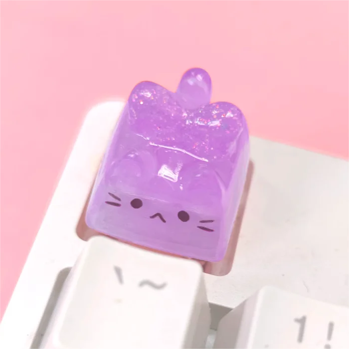 Jelly Cat Mechanical Keyboard Keycap Purple