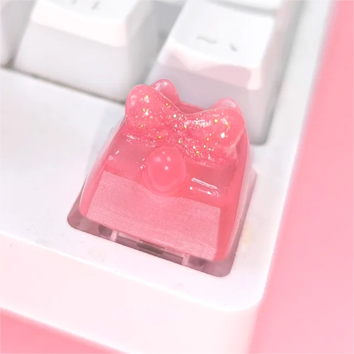 Jelly Cat Mechanical Keyboard Keycap Red Back