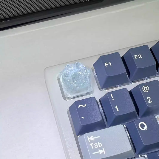 Shimmer Cat Paw Mechanical Keyboard Keycap Blue
