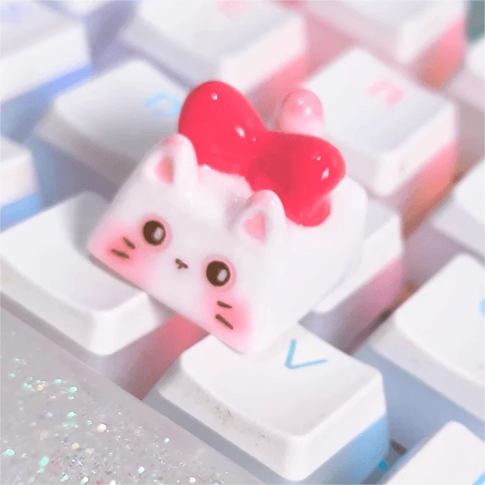 3D Printing Bow Tie Cat Mechanical Keyboard Keycap Red