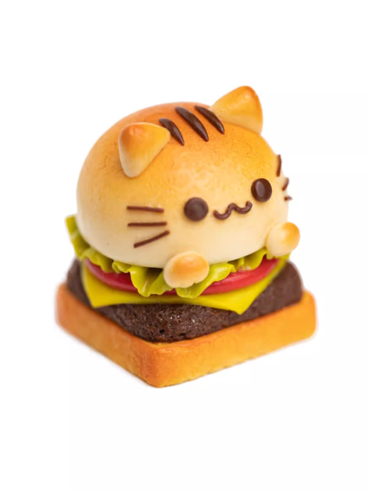 Handmade Cat Burger Mechanical Keyboard Keycap Cute Food Key Cap