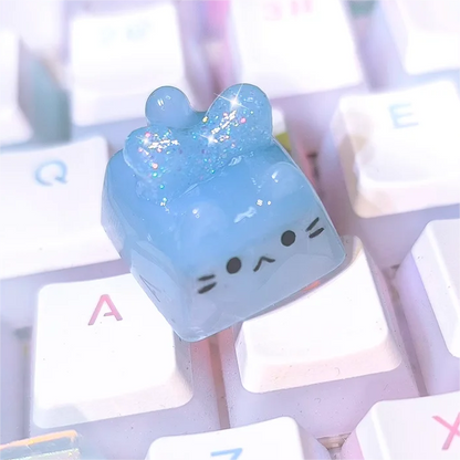 Jelly Cat Mechanical Keyboard Keycap Blue