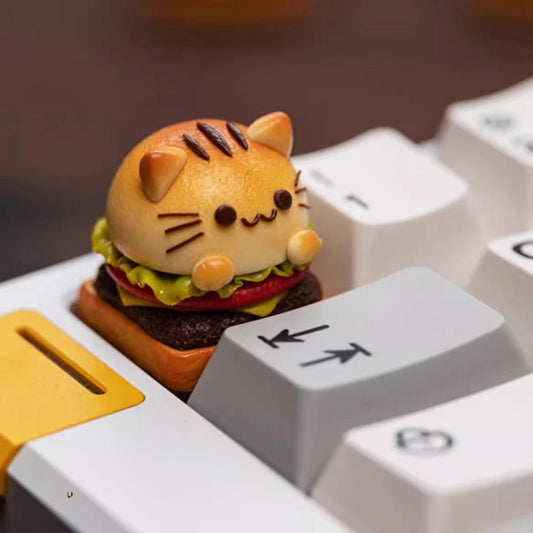 Handmade Cat Burger Mechanical Keyboard Keycap Cute Food Key Cap