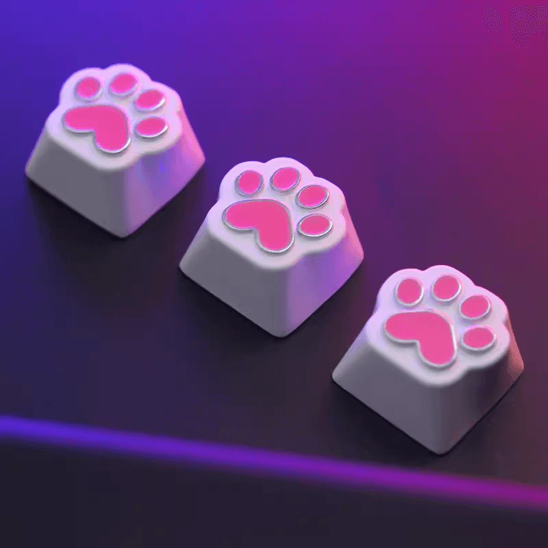 3 Aluminum Cat Paw Mechanical Keyboard Keycaps