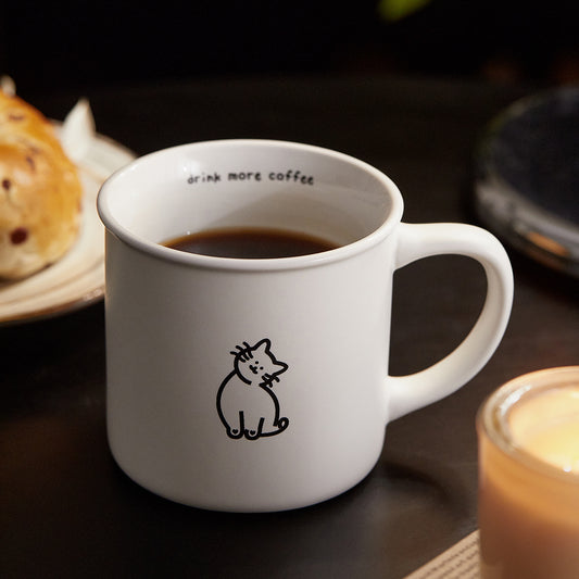 Say Hi Cat Coffee Mug, Cute cat cocked its head and looked at you. White Ceramic Coffee Mug, Pawsome Gift for Cat Lovers and Cat Owners