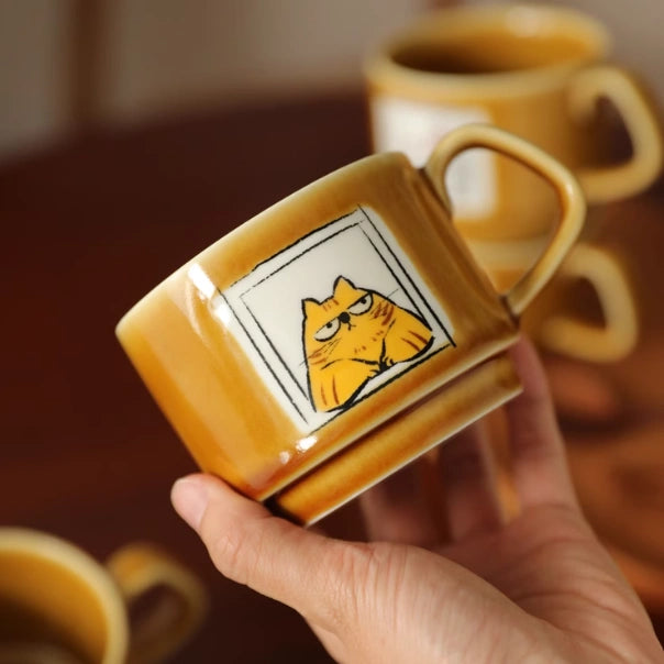 Funny and adorable Cat-astrophic Mischief Coffee Mug with a quirky ginger cat design.