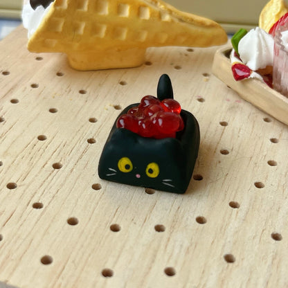 MeowSushi Handmade Cat Keycap for mechanical keyboards, with a playful sushi cat design, ideal for gamers and cat enthusiasts.