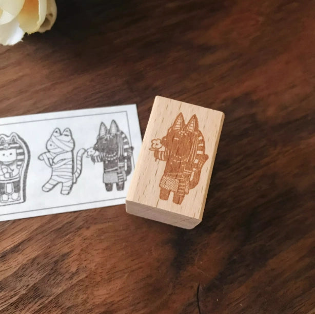 Anubis Cat rubber stamp from Purr-oahs of Egypt series,pawsome gifts for cat lovers