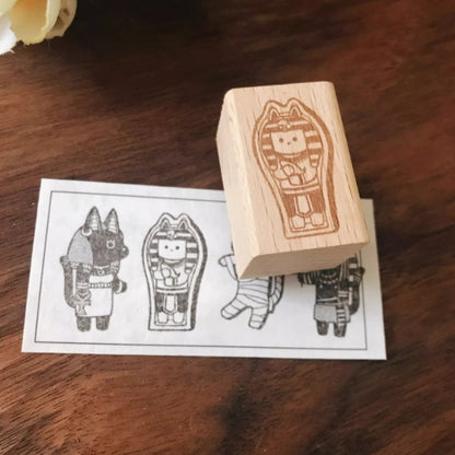 Pharaoh Cat rubber stamp from Purr-oahs of Egypt series, Pawsome Halloween Gifts for Cat Lovers