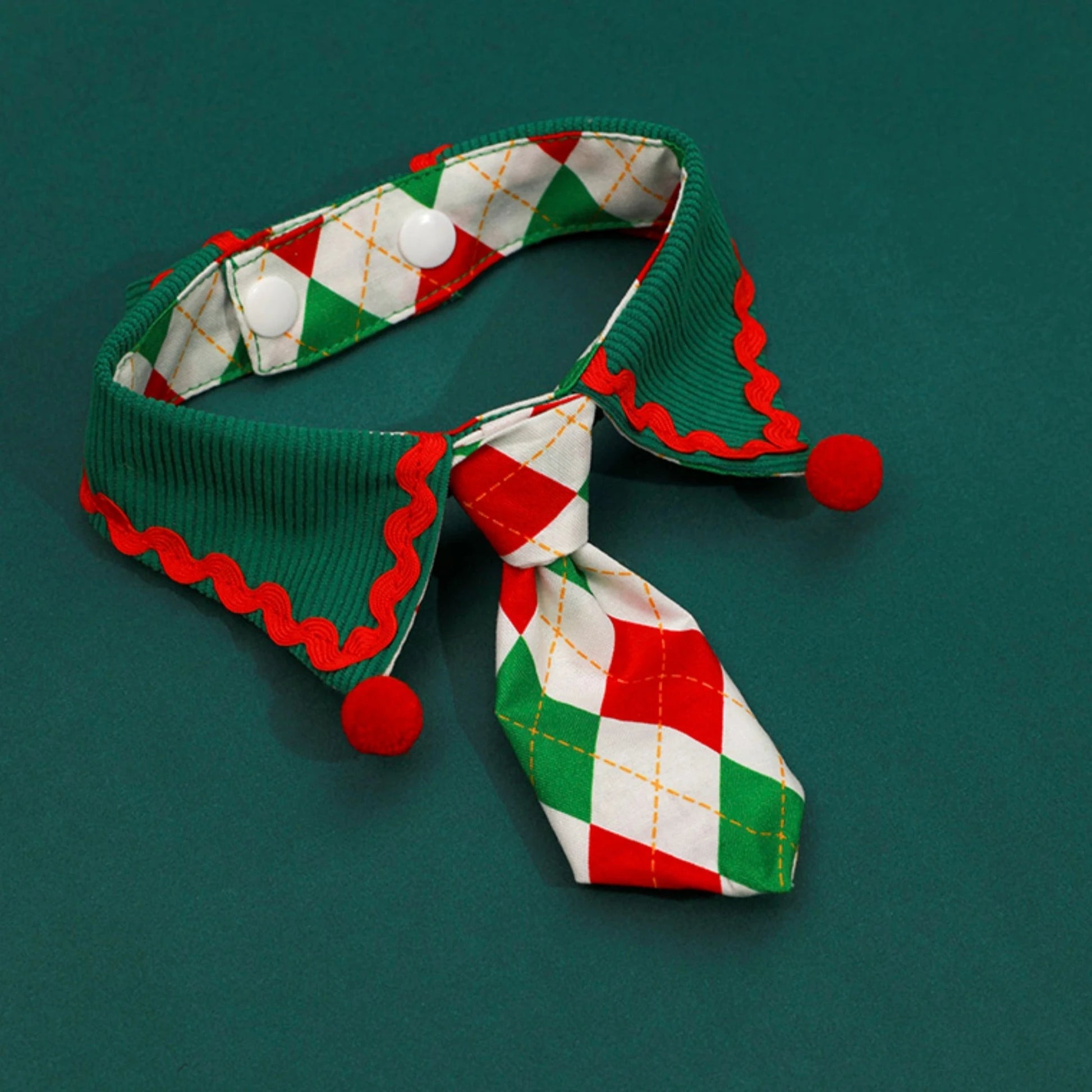 Holiday accessory for pets: Festive Paws tie with cheerful Christmas patterns.